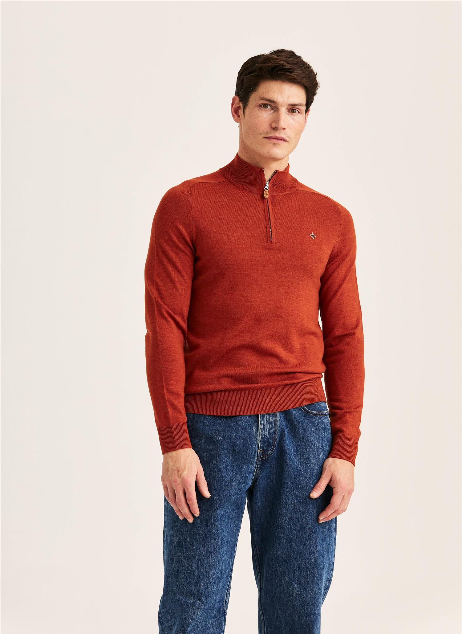 Merino John Zip AW26 Orange