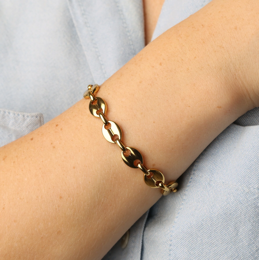Amie link chain bracelet gold
