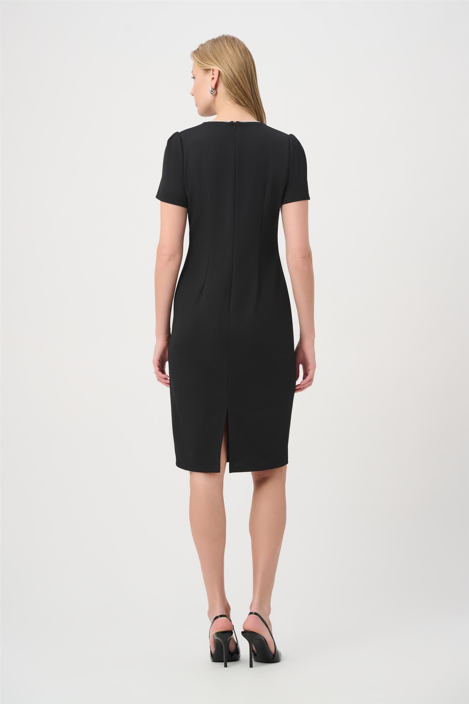 Embellished Bow Neckline Sheath Dress