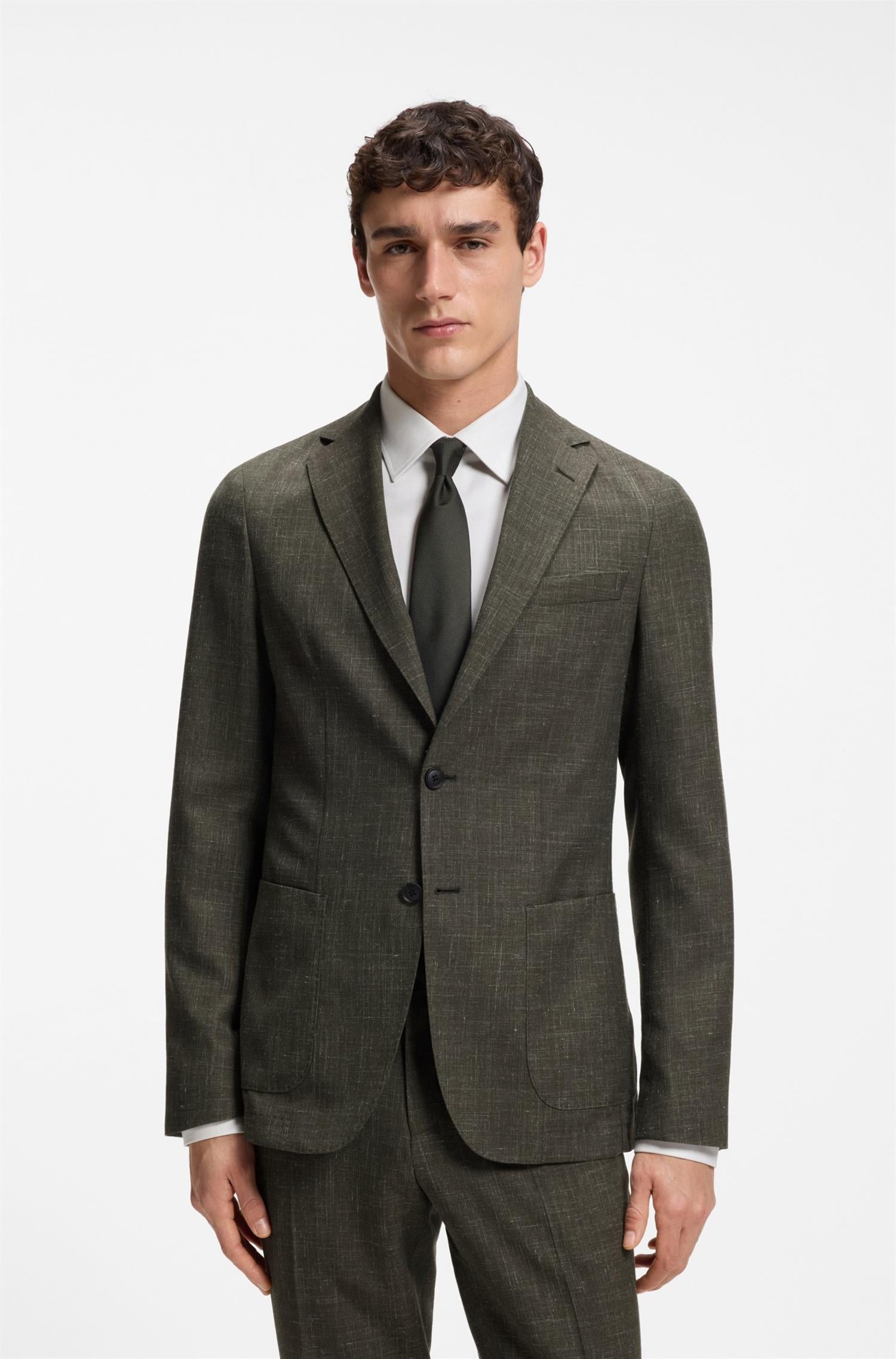 C-Hanry Jacket In Virgin Wool And Linen