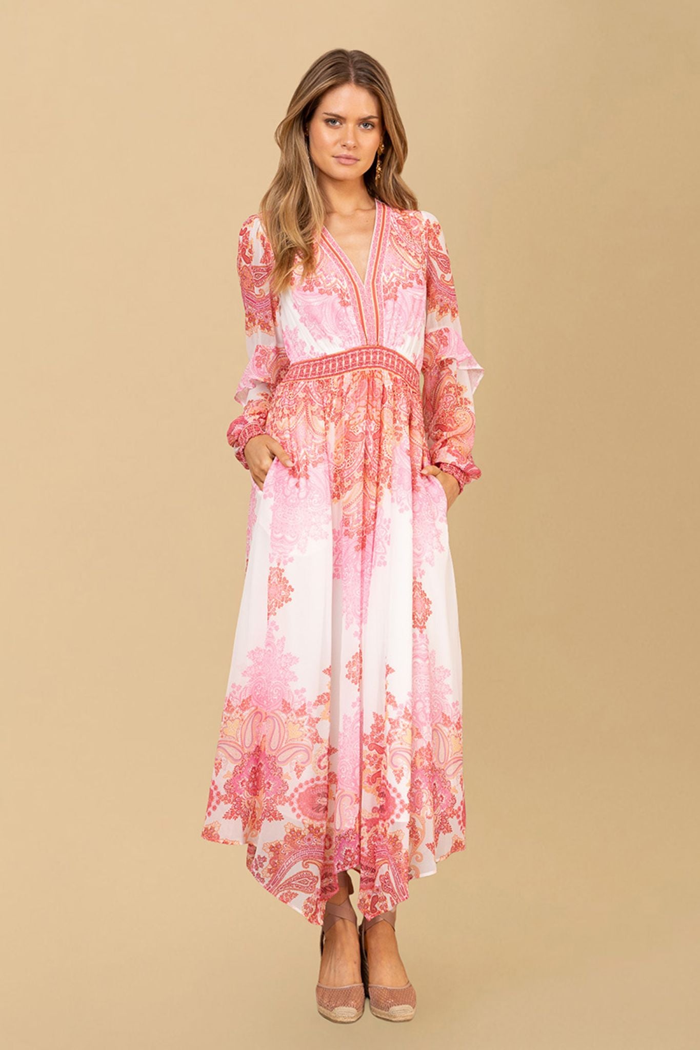 Kamilah Chiffon Maxi Dress Pink