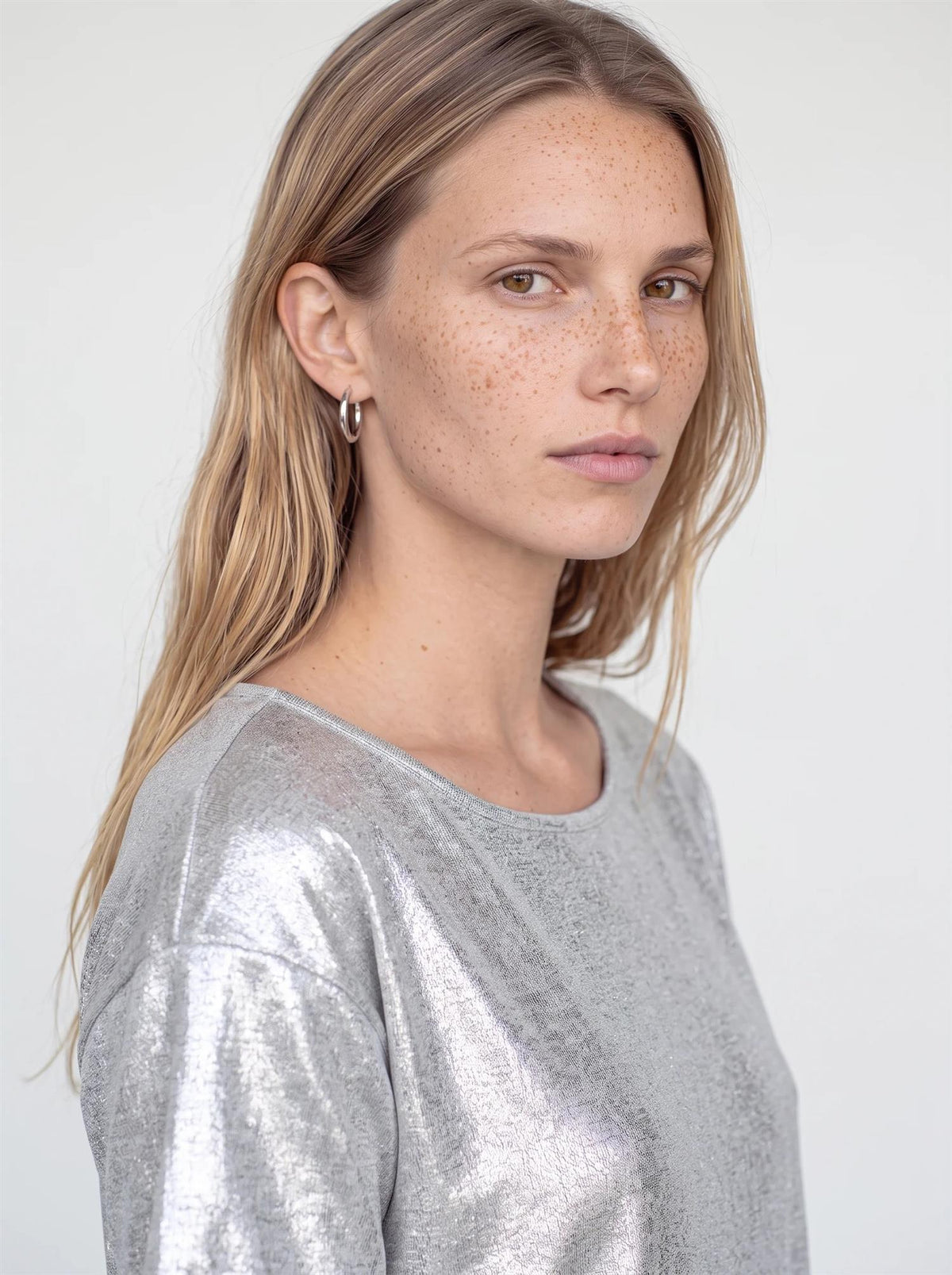Mmniva O-Ssmetallic Tee Silver