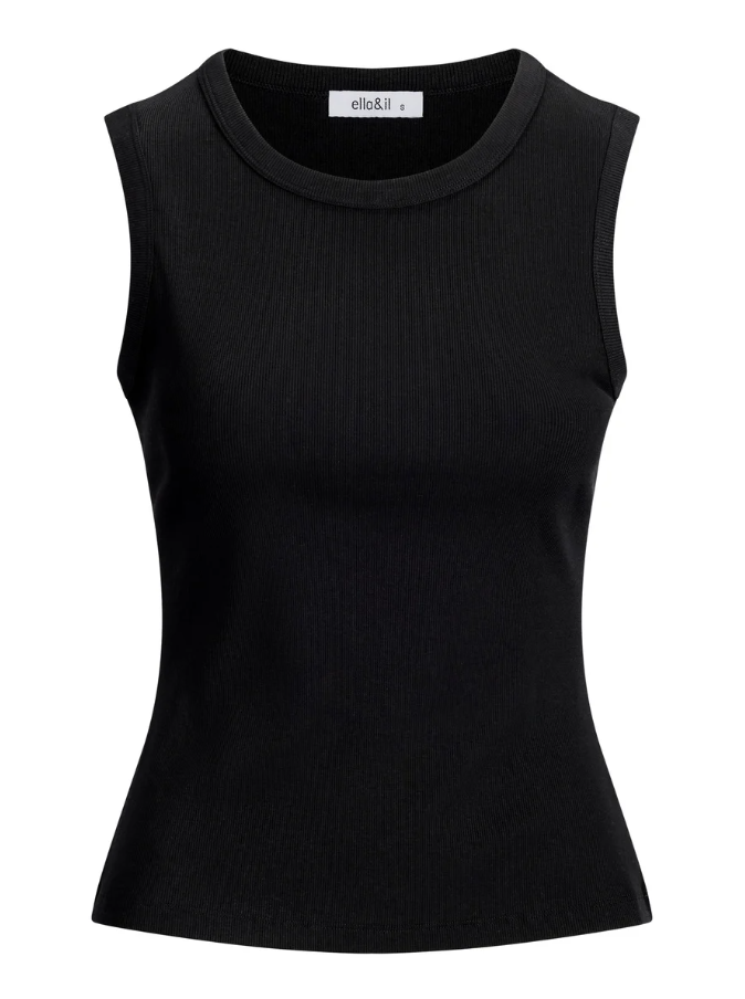 Seanna Rib Singlet Black