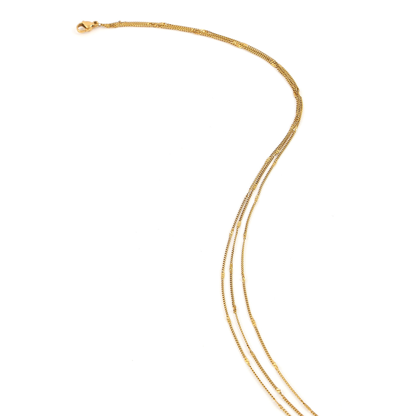 MIKA-MULTI CHAIN NECKLACE STAINLESS STEEL-GOLD