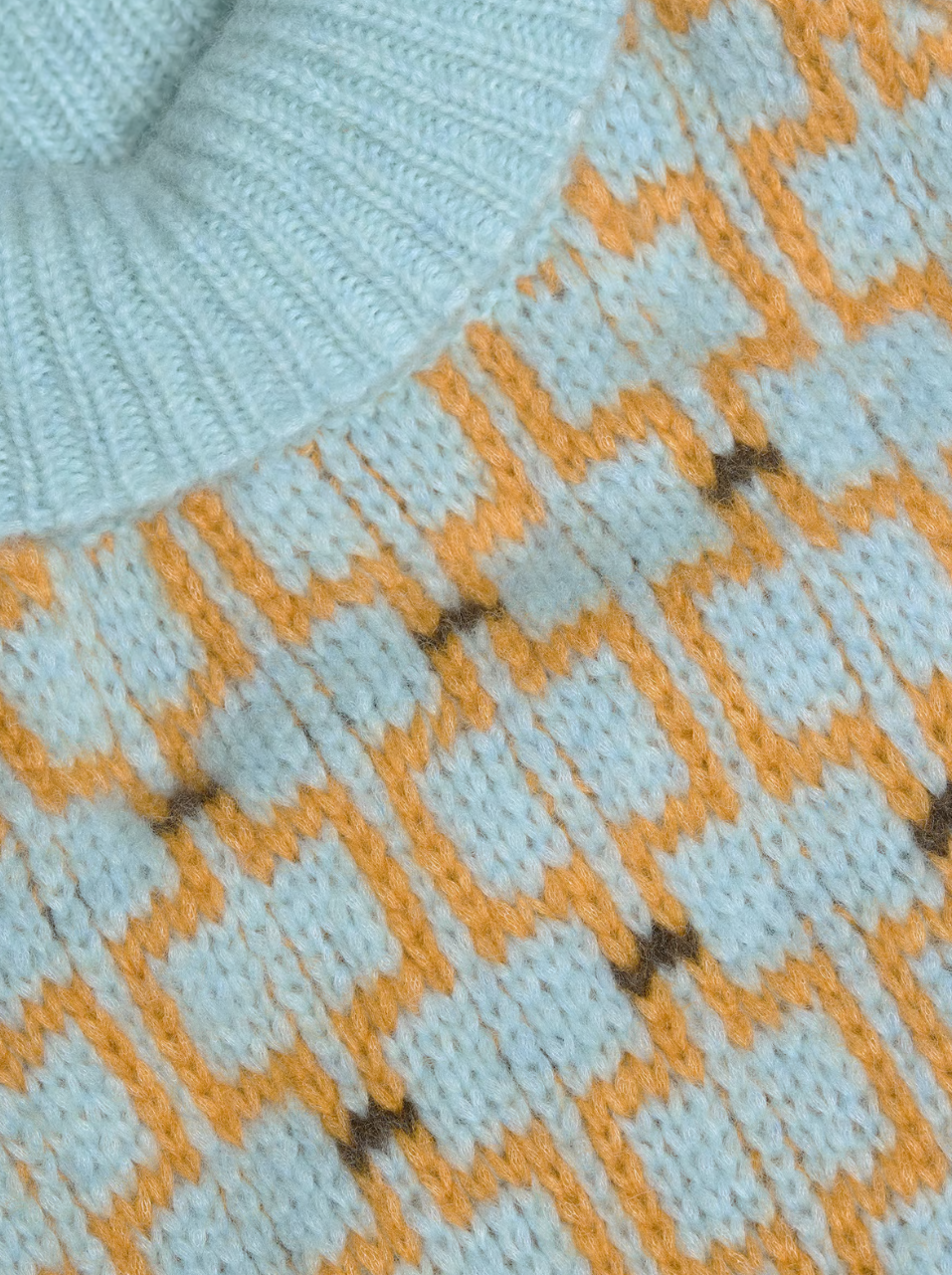 Norwegian Wool Turtleneck Blue Mix