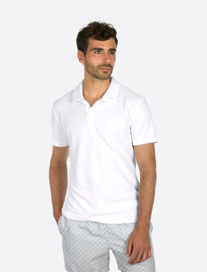 Riviera Terry Polo Short Sleeve White