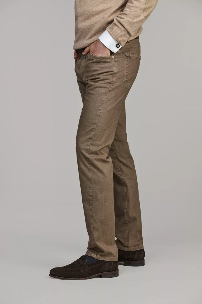 5-PKT Cut`n Sew Bormio Print Dark Beige