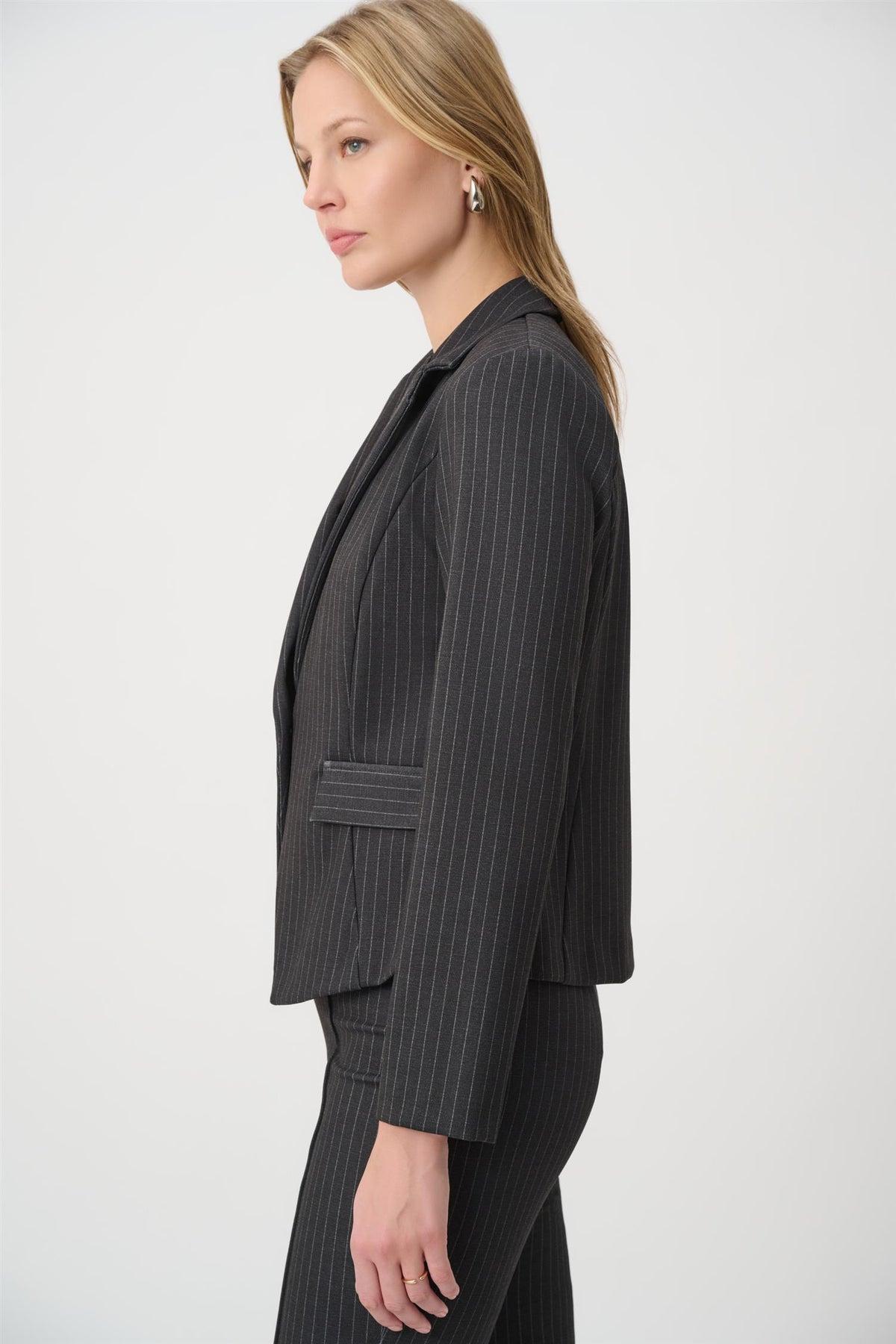 Pinstripe Fitted Blazer