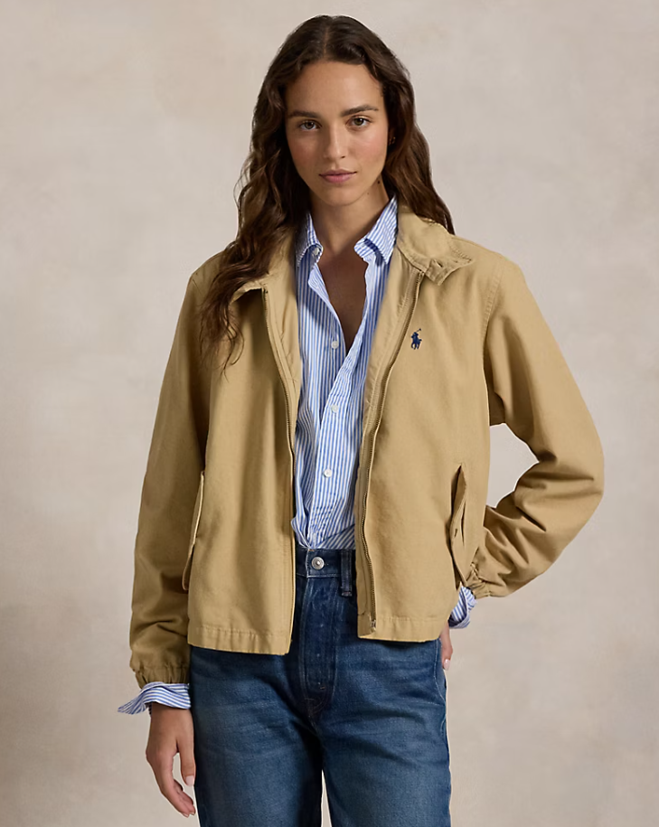 COTTON CANVAS JACKET-VINTAGE KHAKI