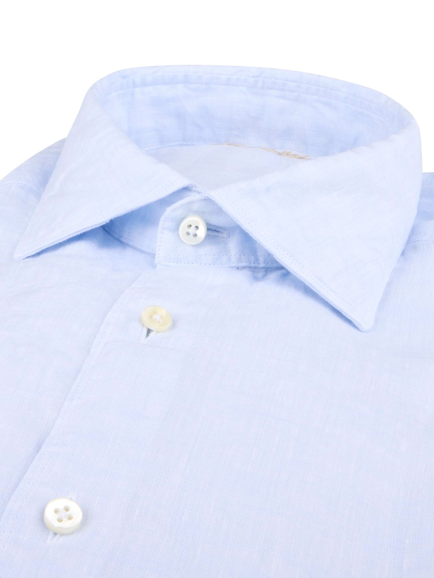 Regular Light Blue Linen Casual Shirt