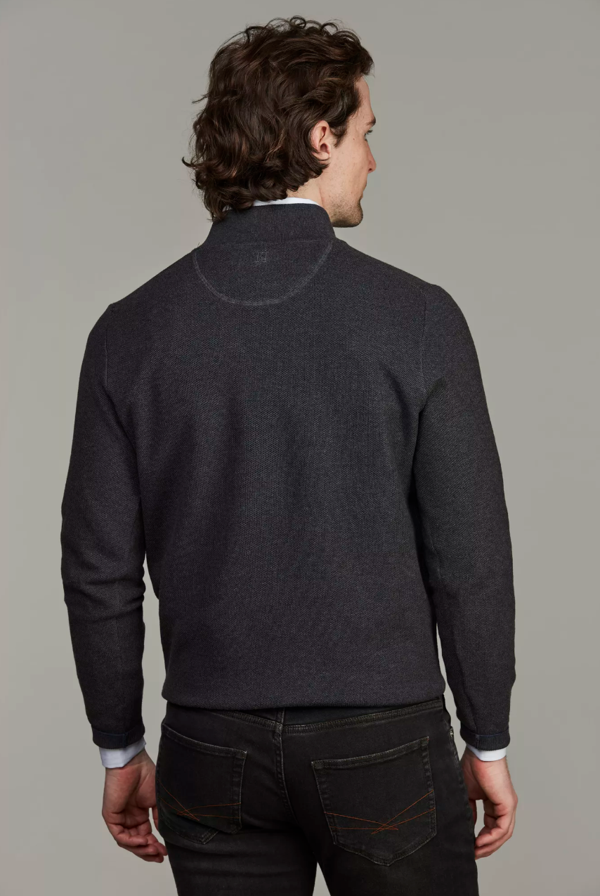 Half Zip Structure Knit Antracit