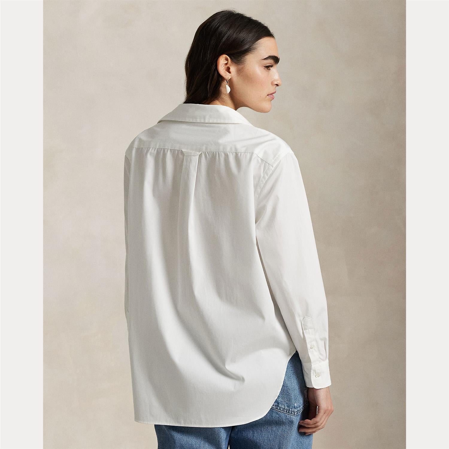 Oversized Fit Cotton Shirt white