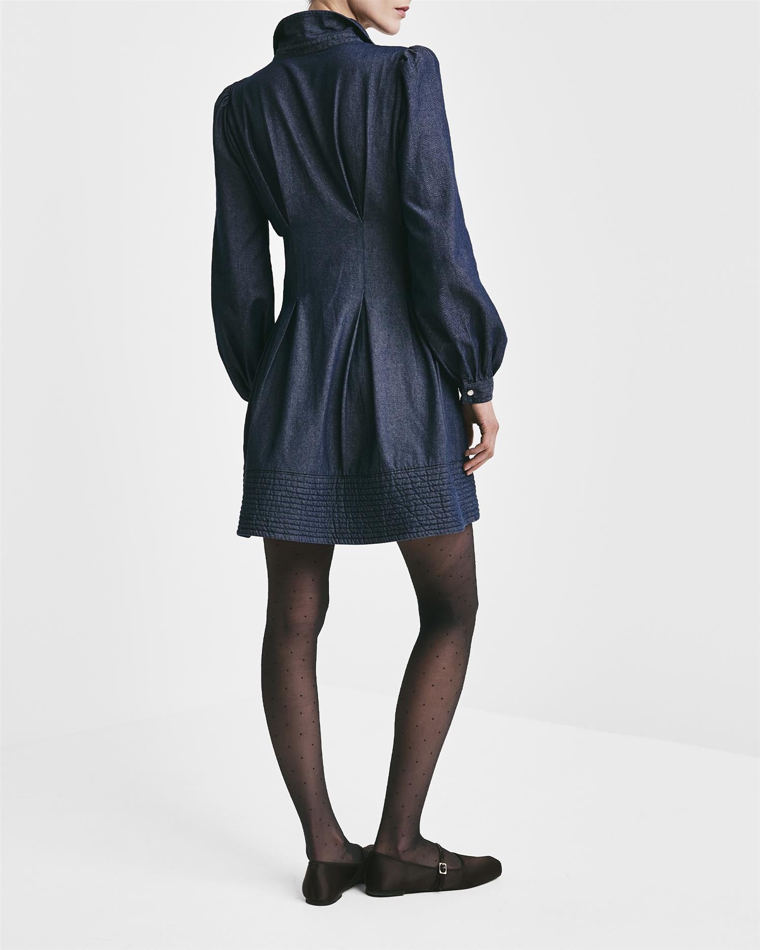 Denim Fitted Dress AW25 Dark Blue