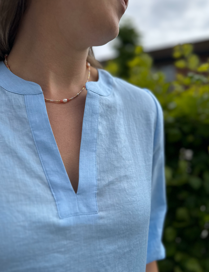 Tanja Linen Blouse Light Blue