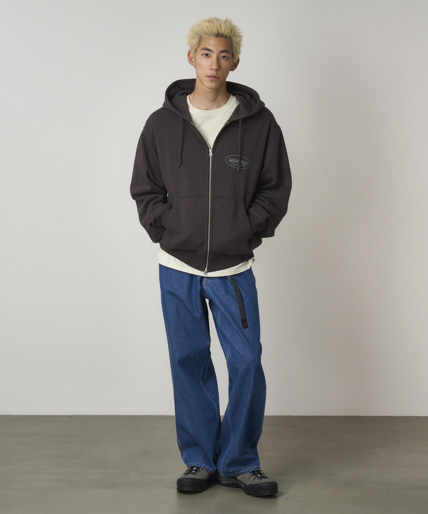 Orginal Freedom Zip Hooded Sweatshirt Deep Brown