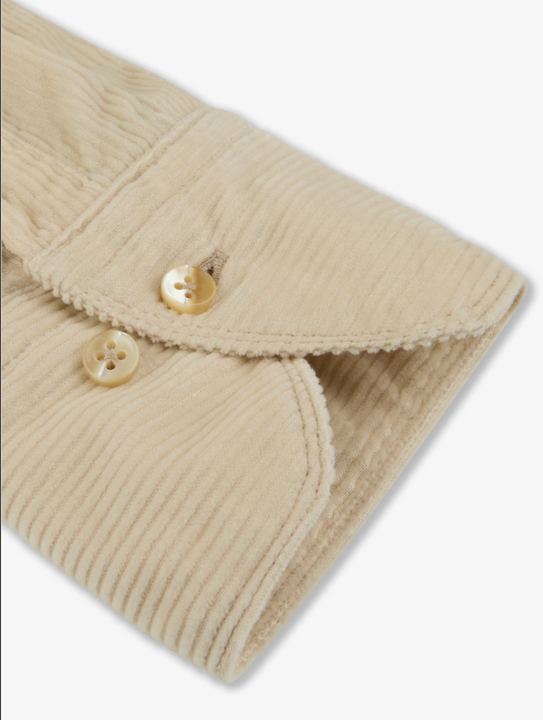 Beige Corduroy Regular Shirt