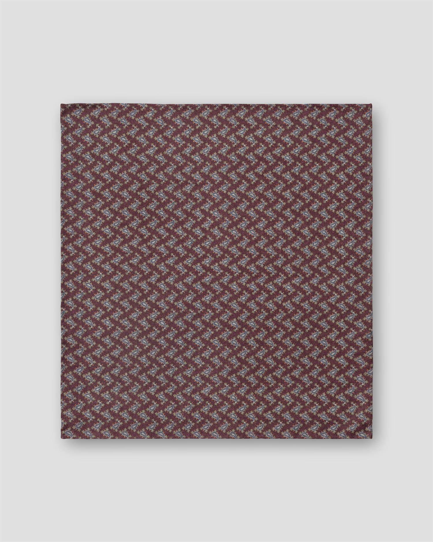 Dark Red Two-Face Wool Pocket Square
