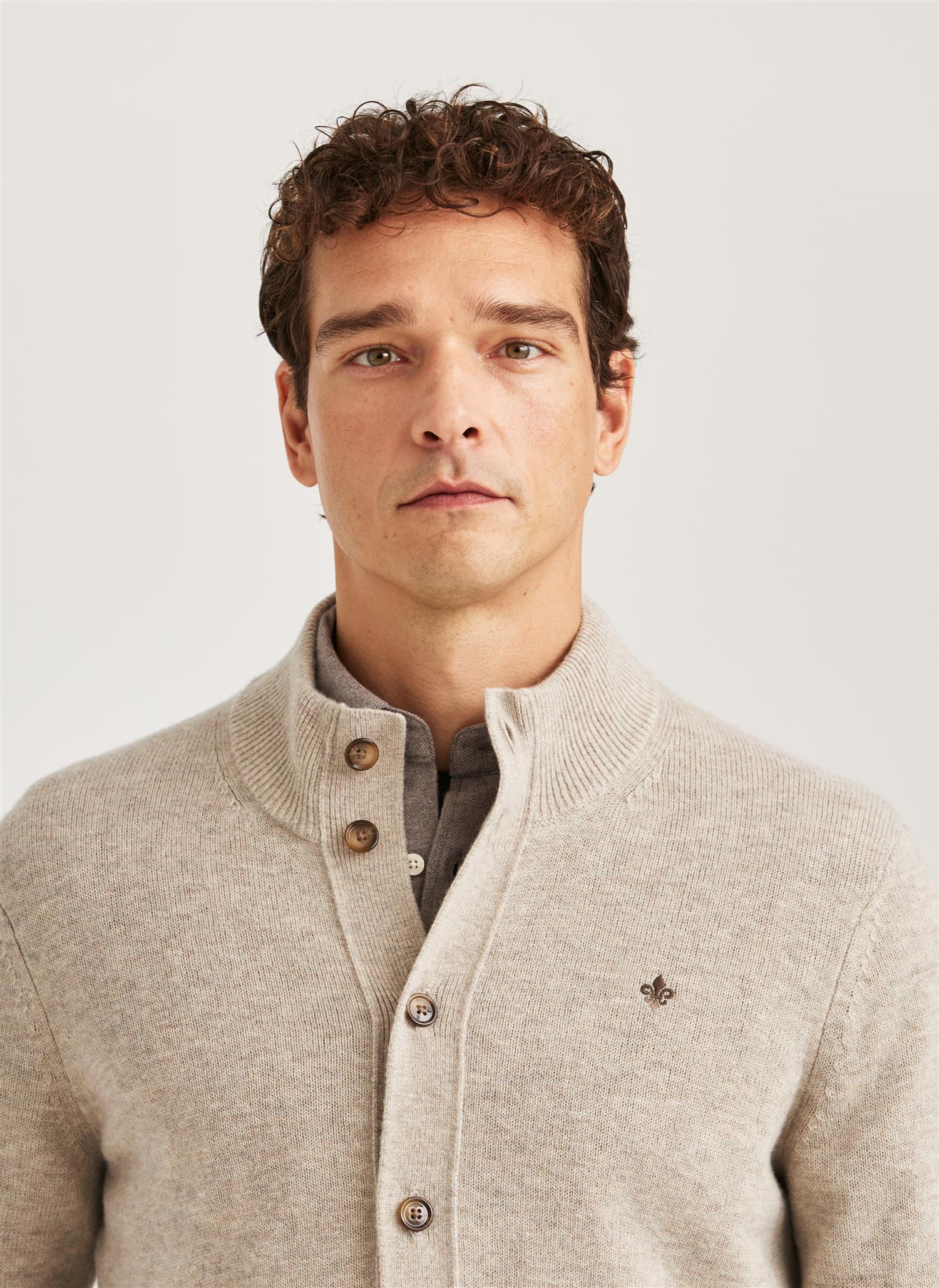 Hertford Button Cardigan Khaki