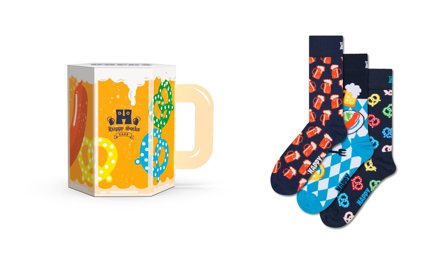 3-Pack Beer Glass Socks Gift Set 41-46