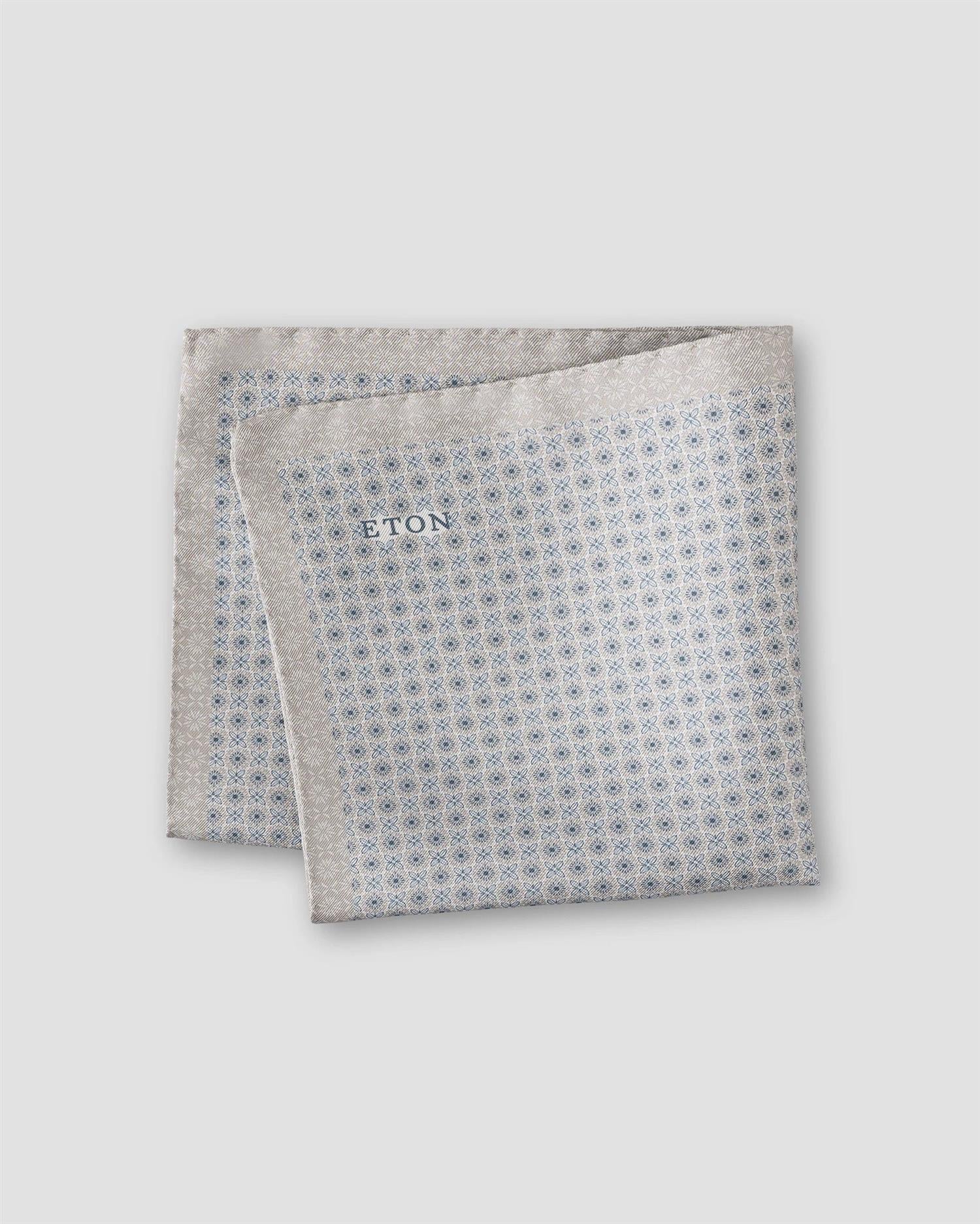 Light grey Geometric Silk Pocket Square