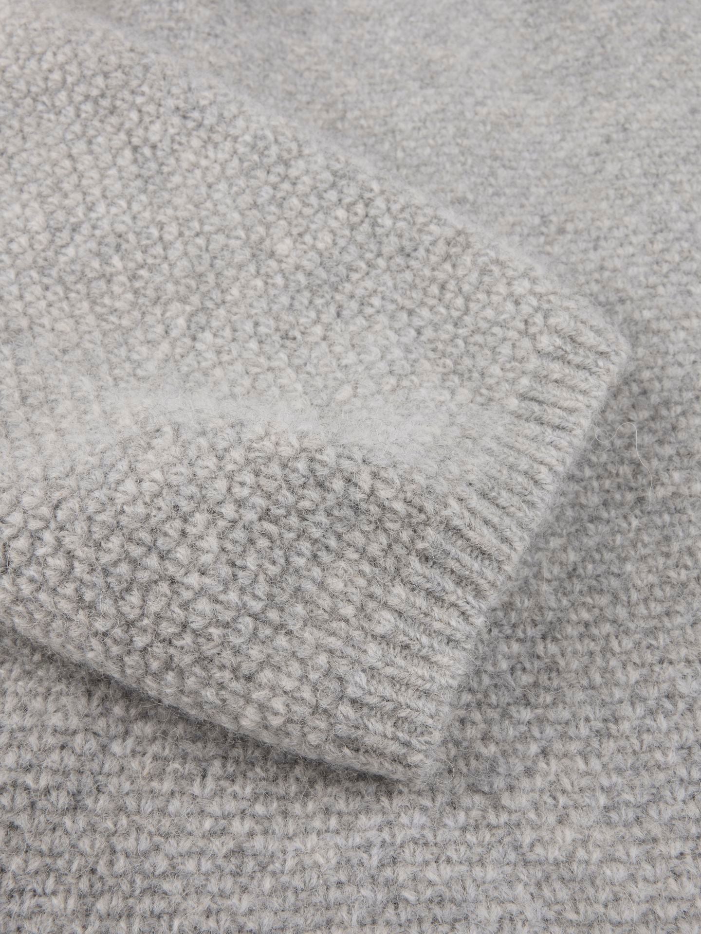 Cardigan Knitted Texture Yak / Merino Wool Grey