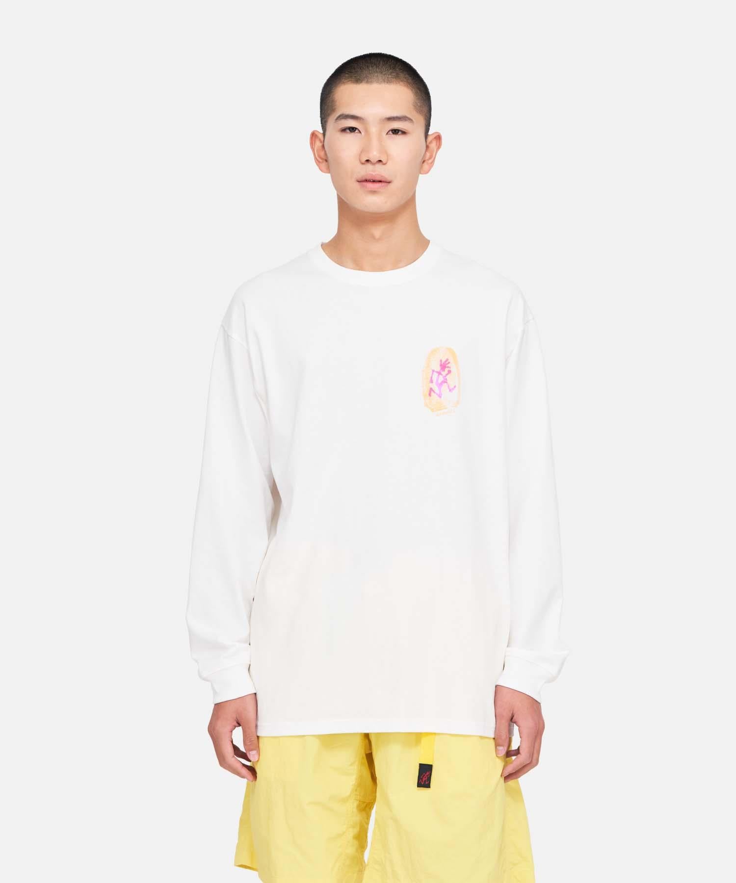 Thumbprint LS tee white