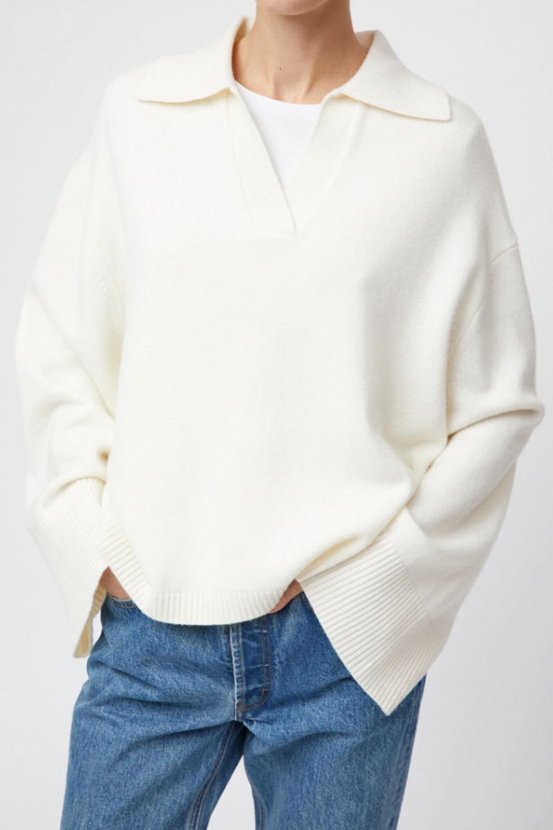 Cape Cod Polo Sweater Macadamia
