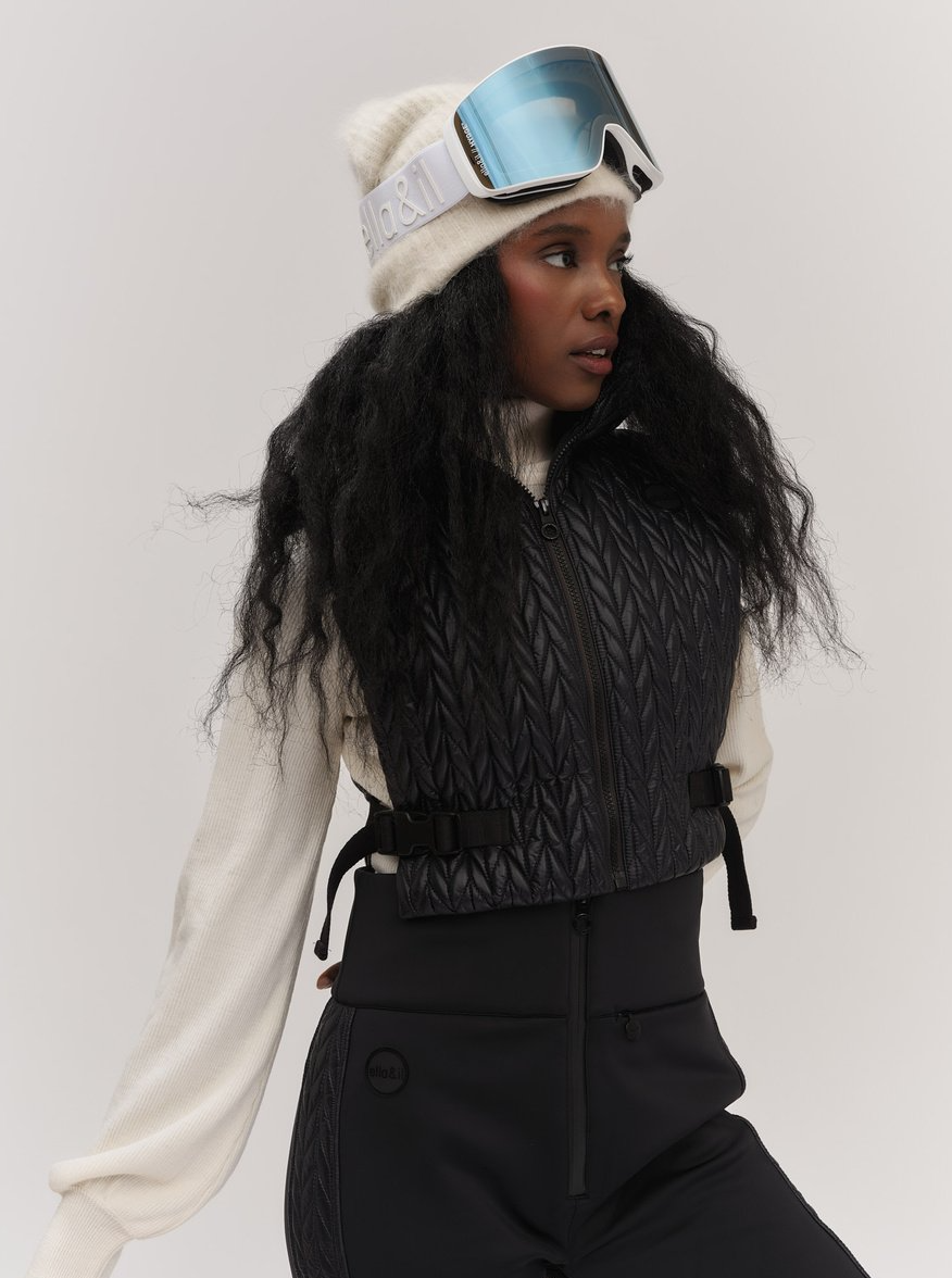 Bonnie Braided Down Vest Black