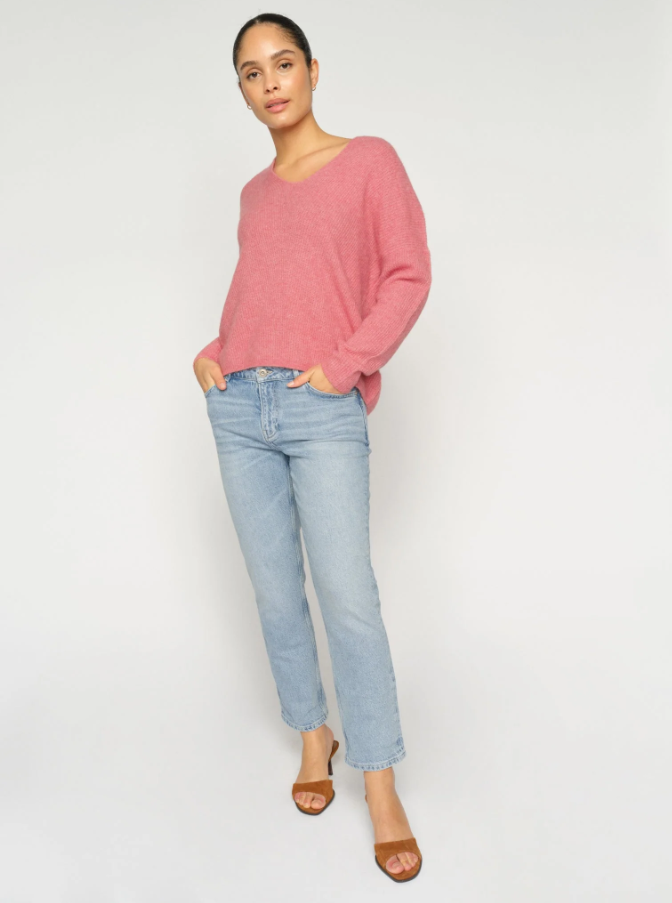 Mmthora V-Neck Knit Dusty Rose