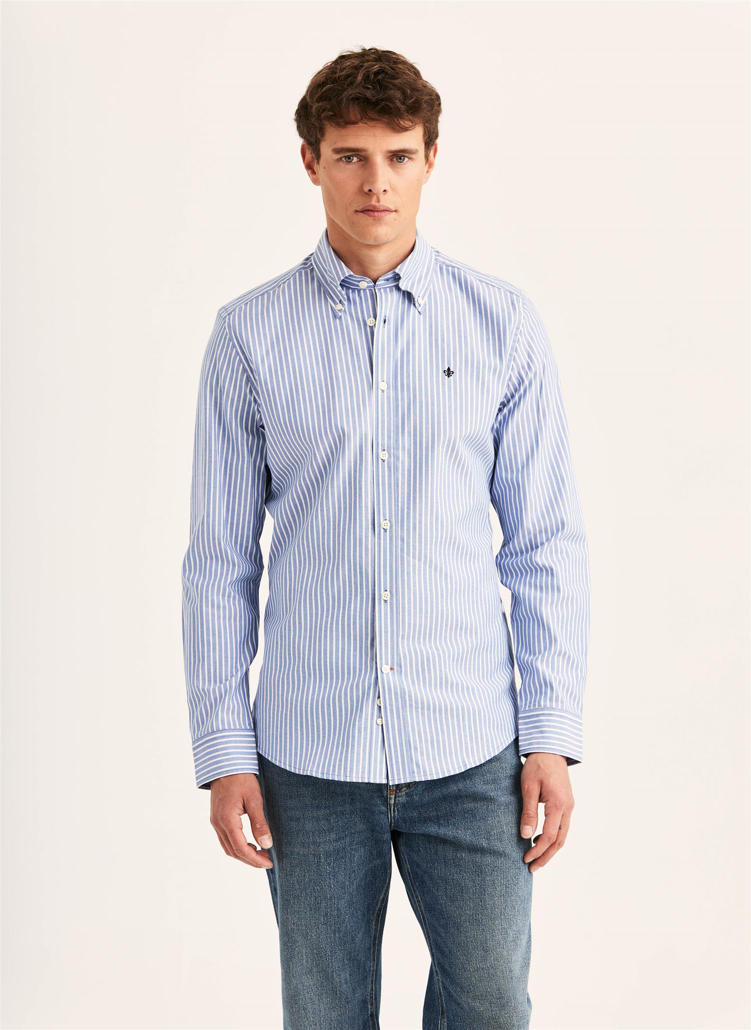 Fine Oxford Shirt-Slim Fit Blue