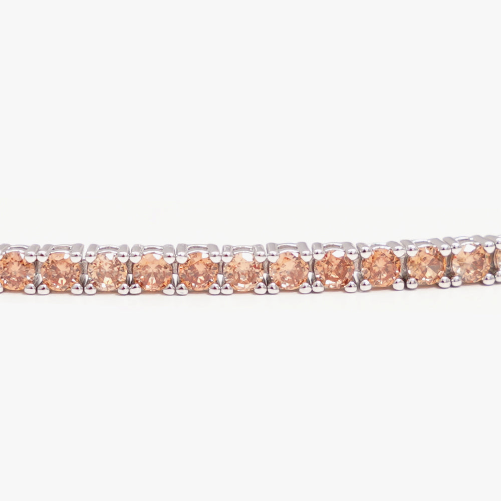 Tennis Bracelet Beige Silver 17cm