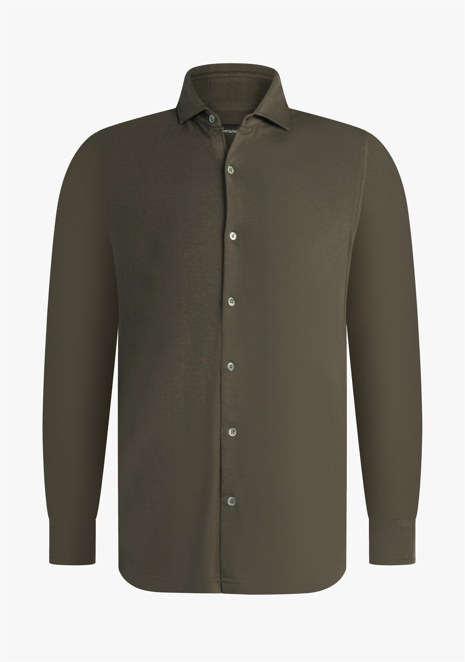 Wool Jersey Shirt Olive Green