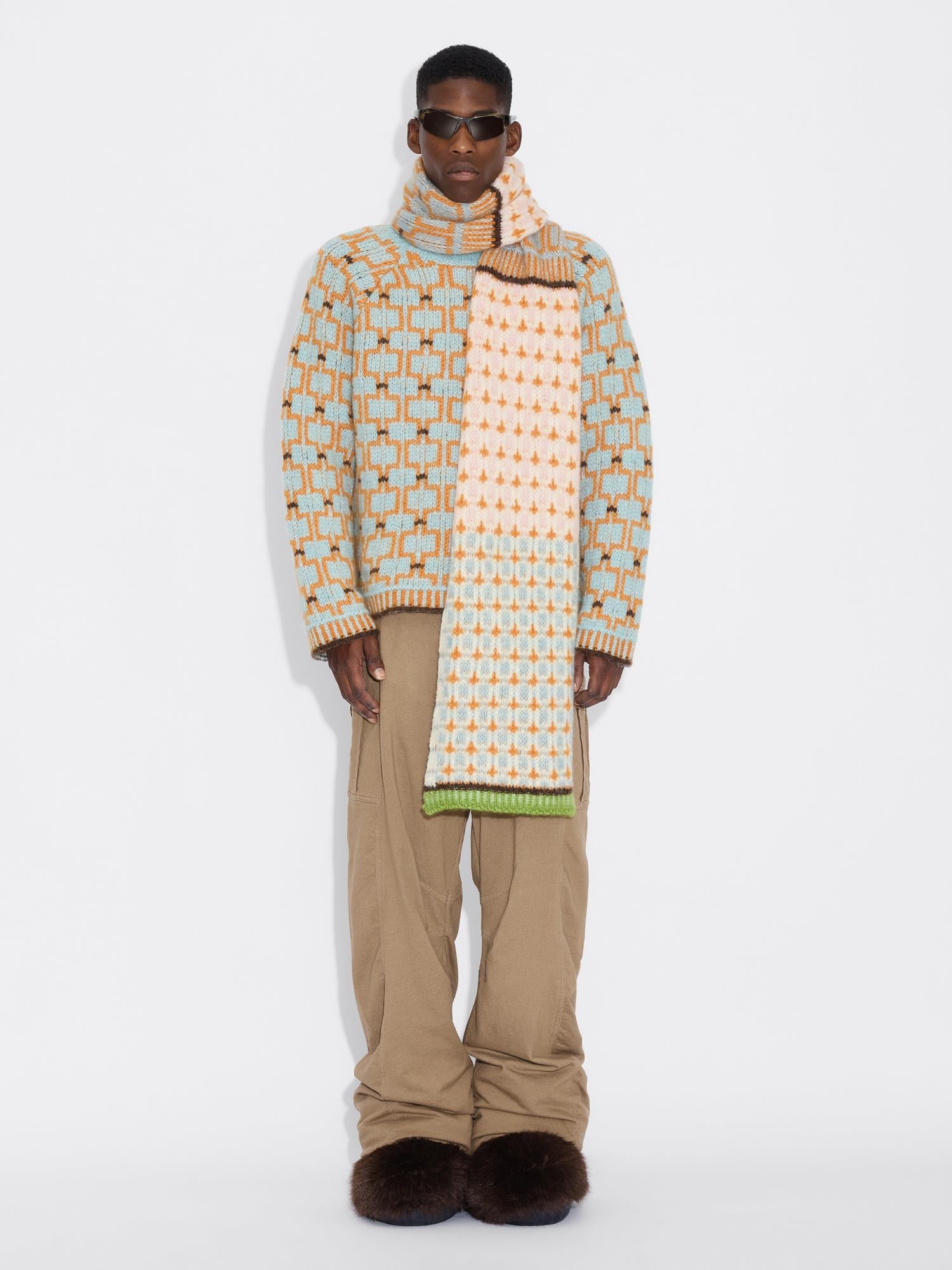 Norwegian Wool Scarf Blue Mix