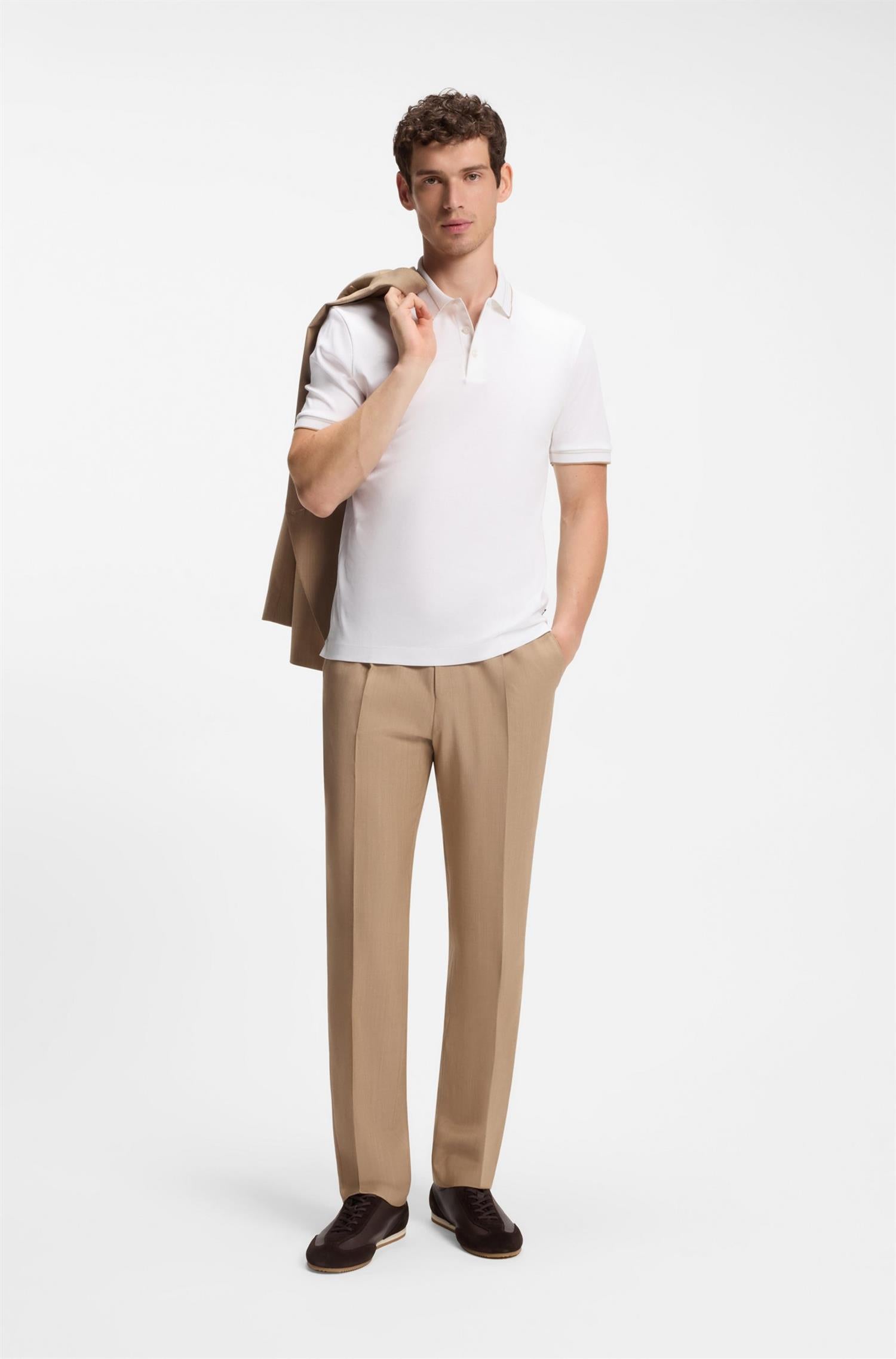 H-Phillipson Slimfit Polo In Mercericed Cotton White