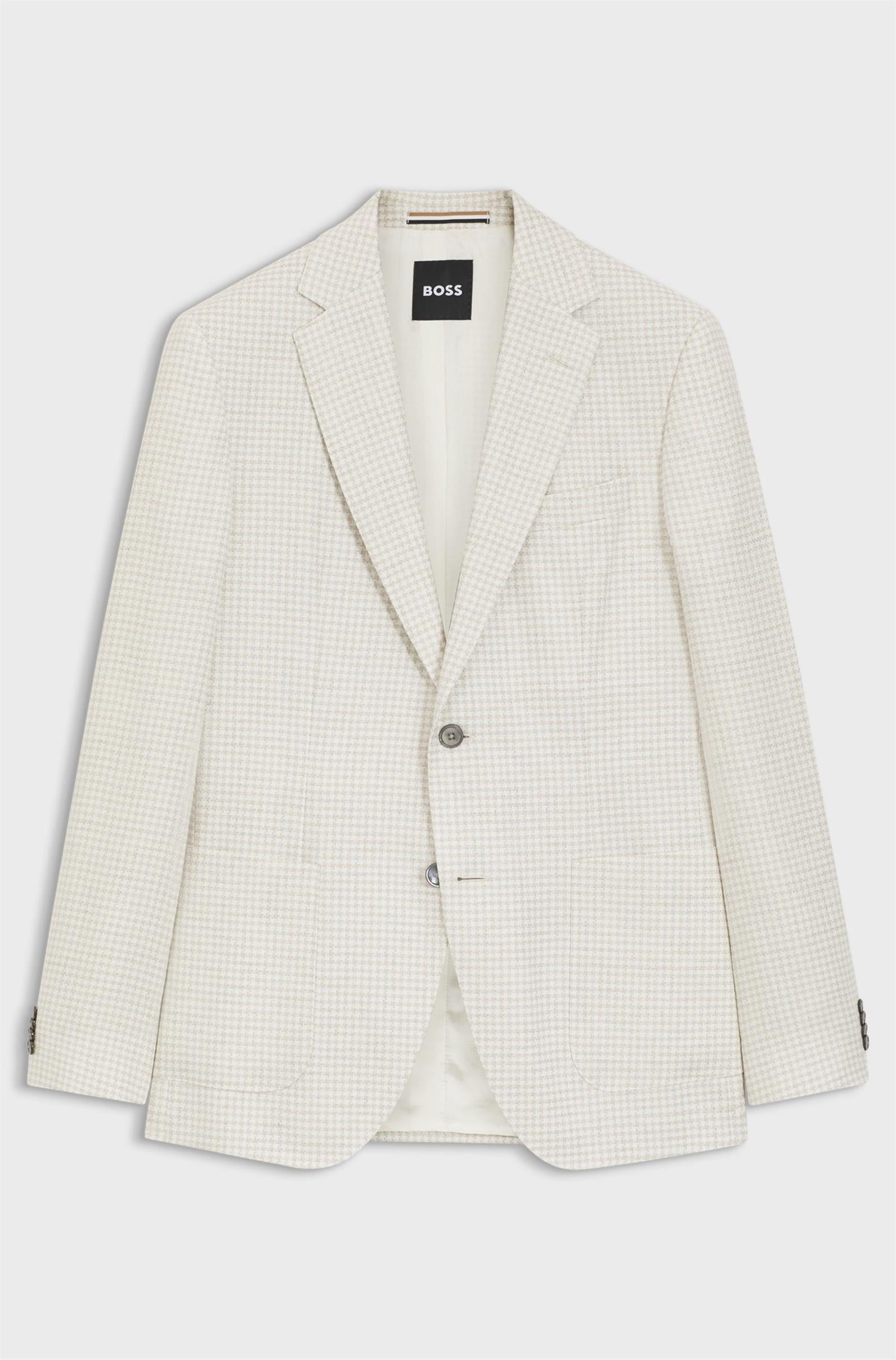 H-Janson Slim-fit blazer in checked linen, cotton and silk
