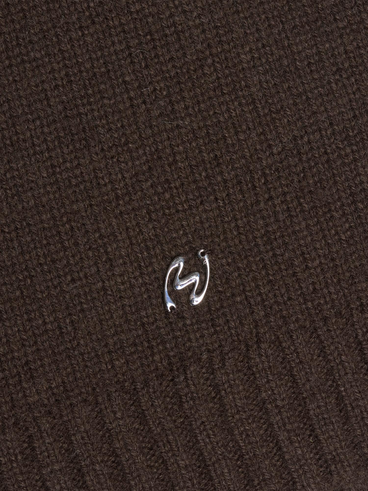 M. Wool Zip Cardigan - Dk.Brown