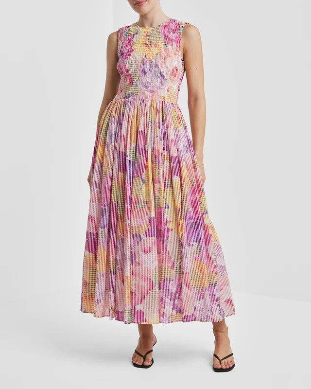 Checks Maxi Dress Confetti