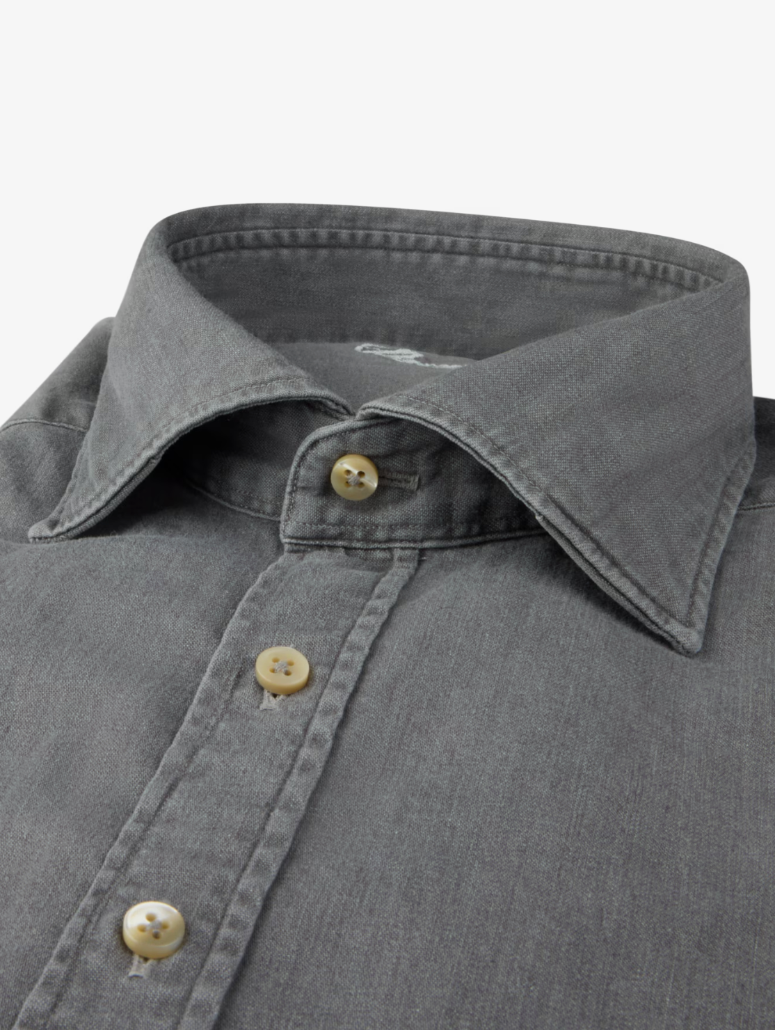 Casual Grey Denim Regular Shirt