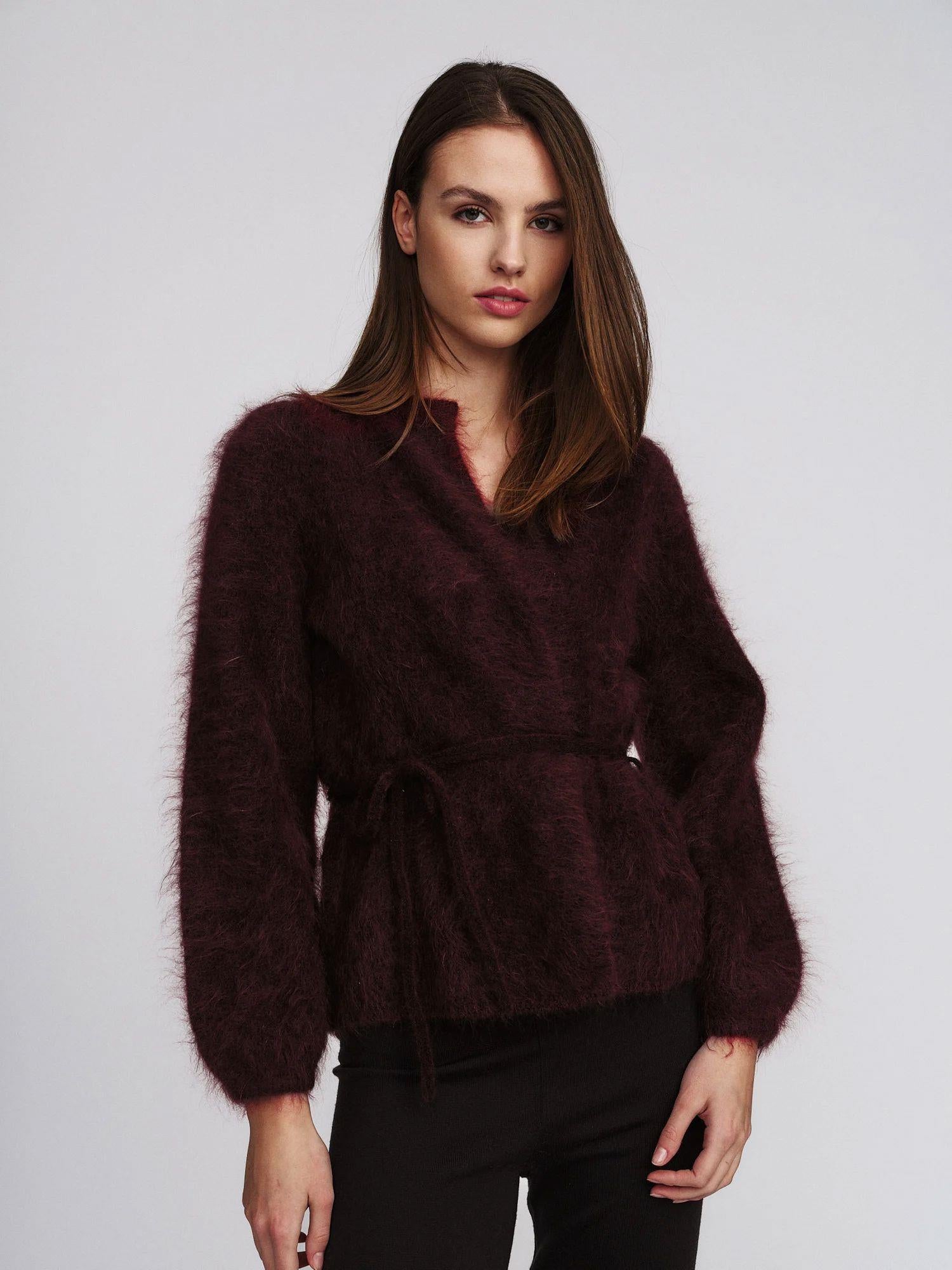 Fredrikke Chunky Cardigan Oxblod
