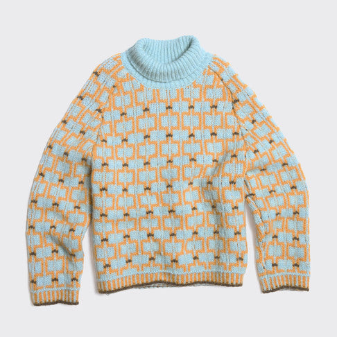 Norwegian Wool Turtleneck 25-04 Blue Mix