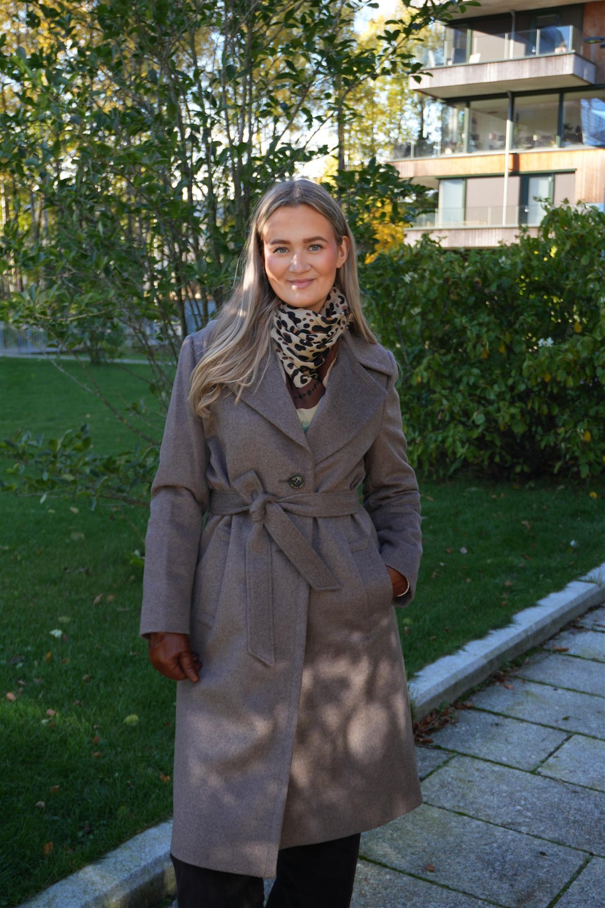 Clareta Belt Midi Brown Cashmere Coat