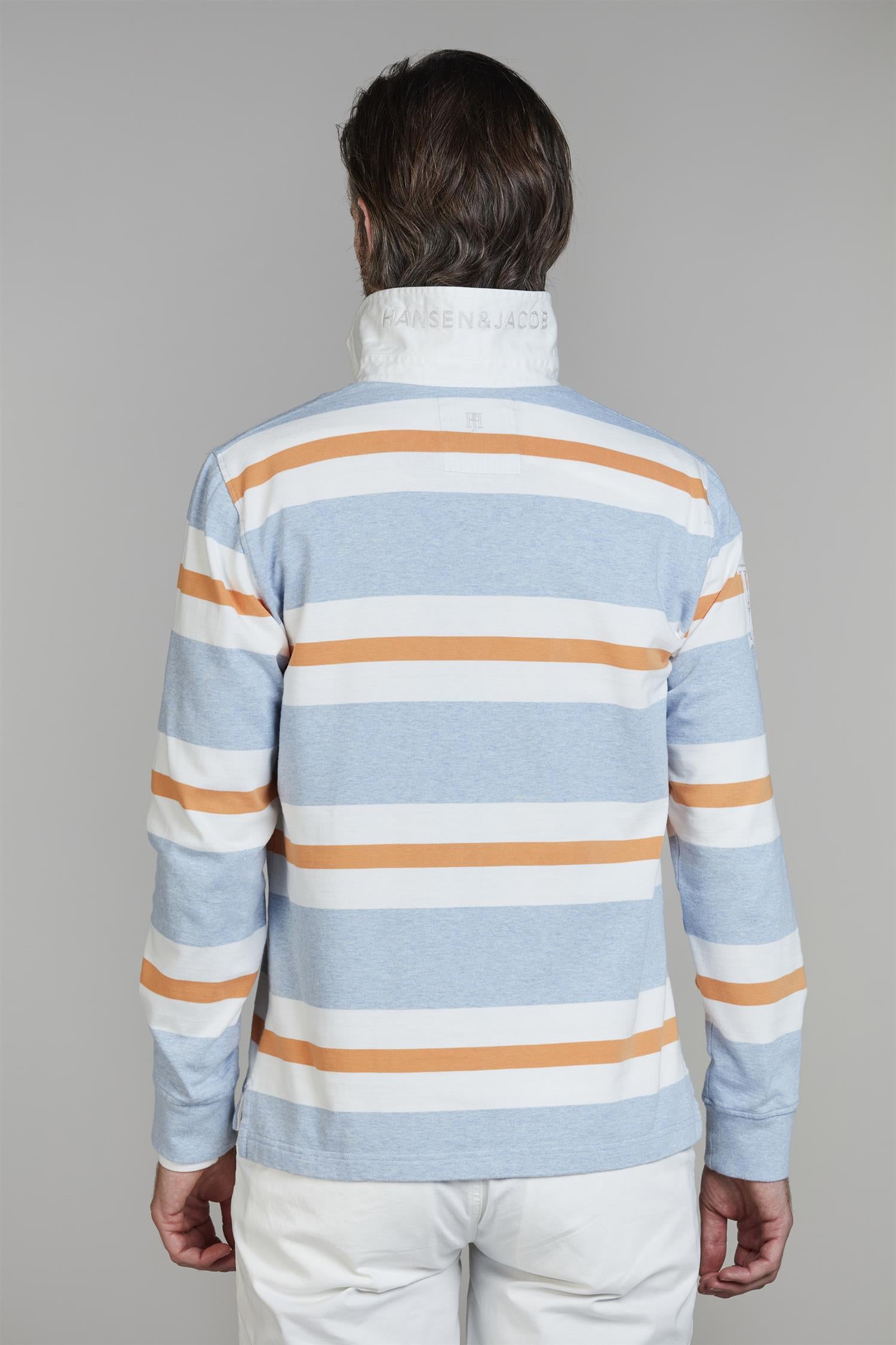 Y.D Stripe Back Rugger Lt Blue