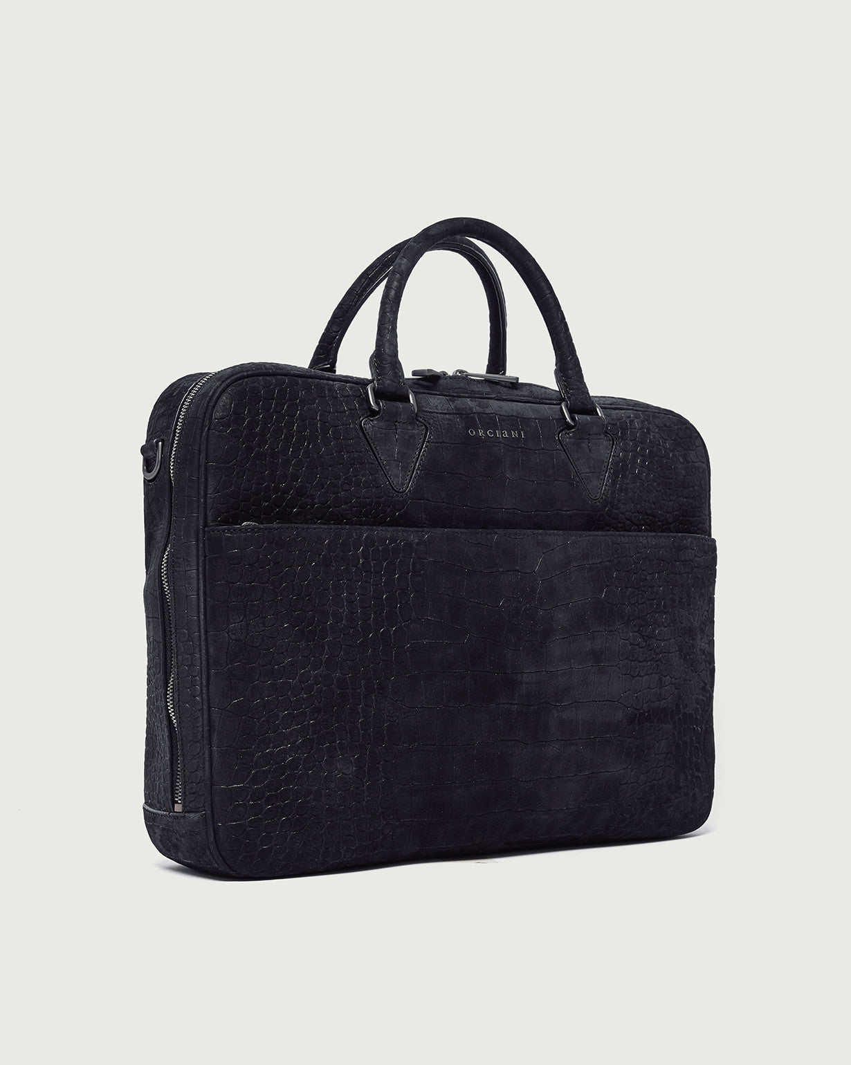 Cocco Nabuk slim nubuck leather business bag Black