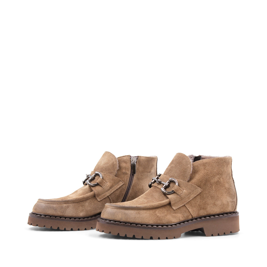 High Shoe Buckle Loafer Marrone