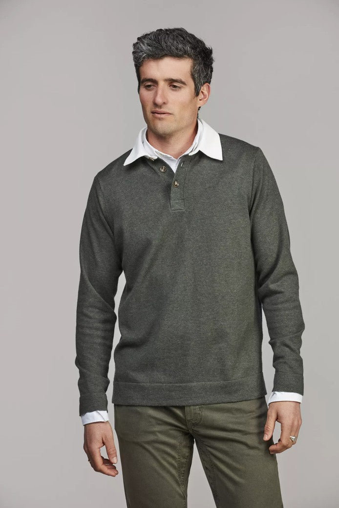 Rugger Style Knit Dark Green