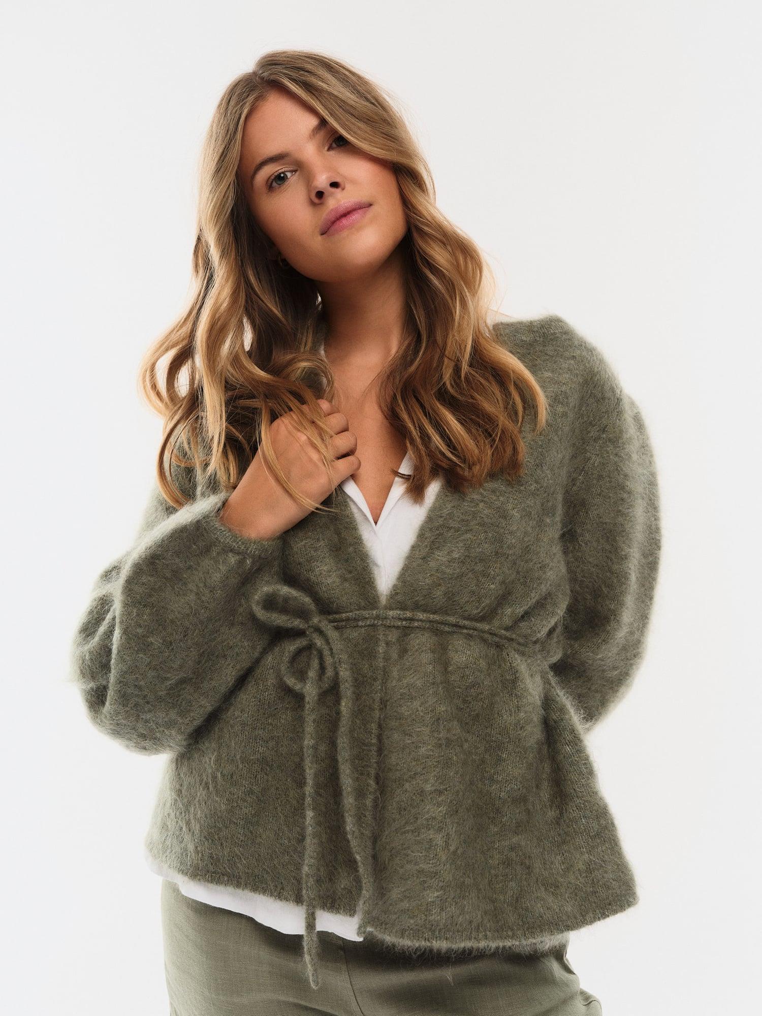 Fredrikke Chunky Cardigan Sage Green