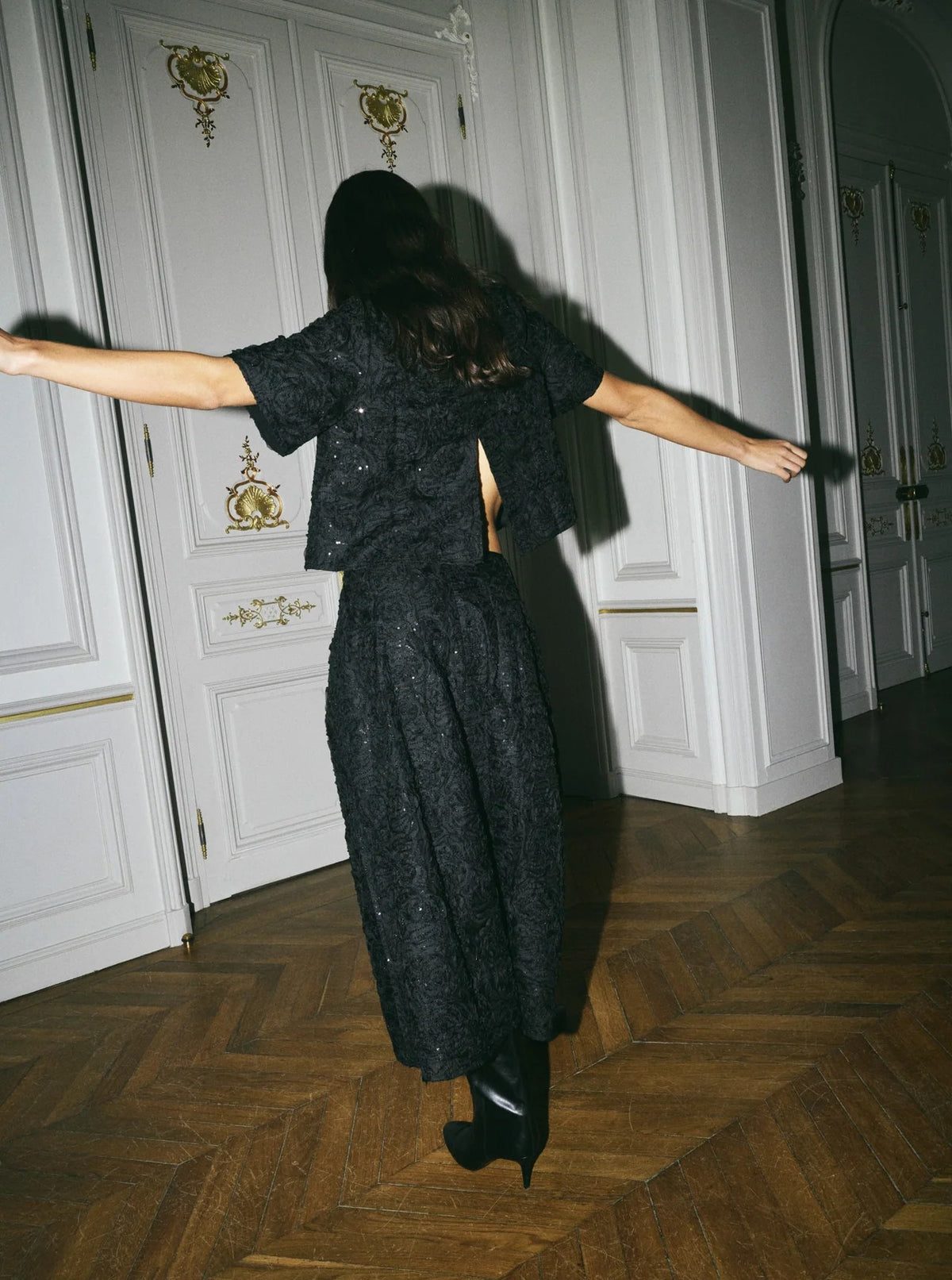 Mmreya Sequins Skirt Black