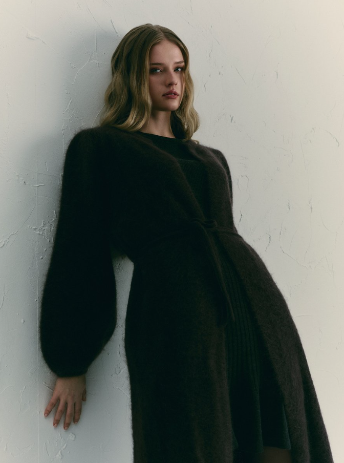 Olivia Chunky Cardigan Dark Brown