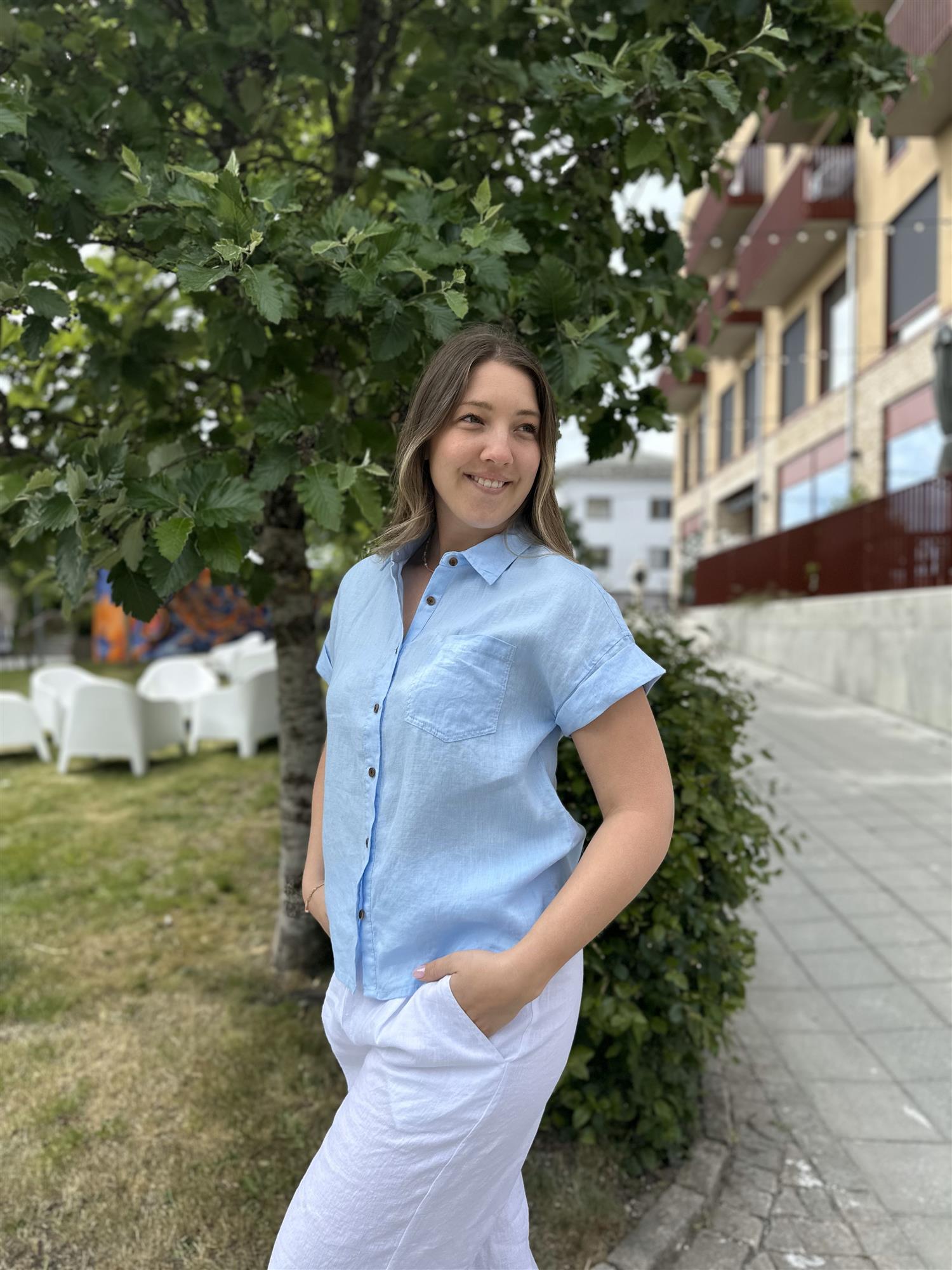 Kenya Linen Shirt light blue