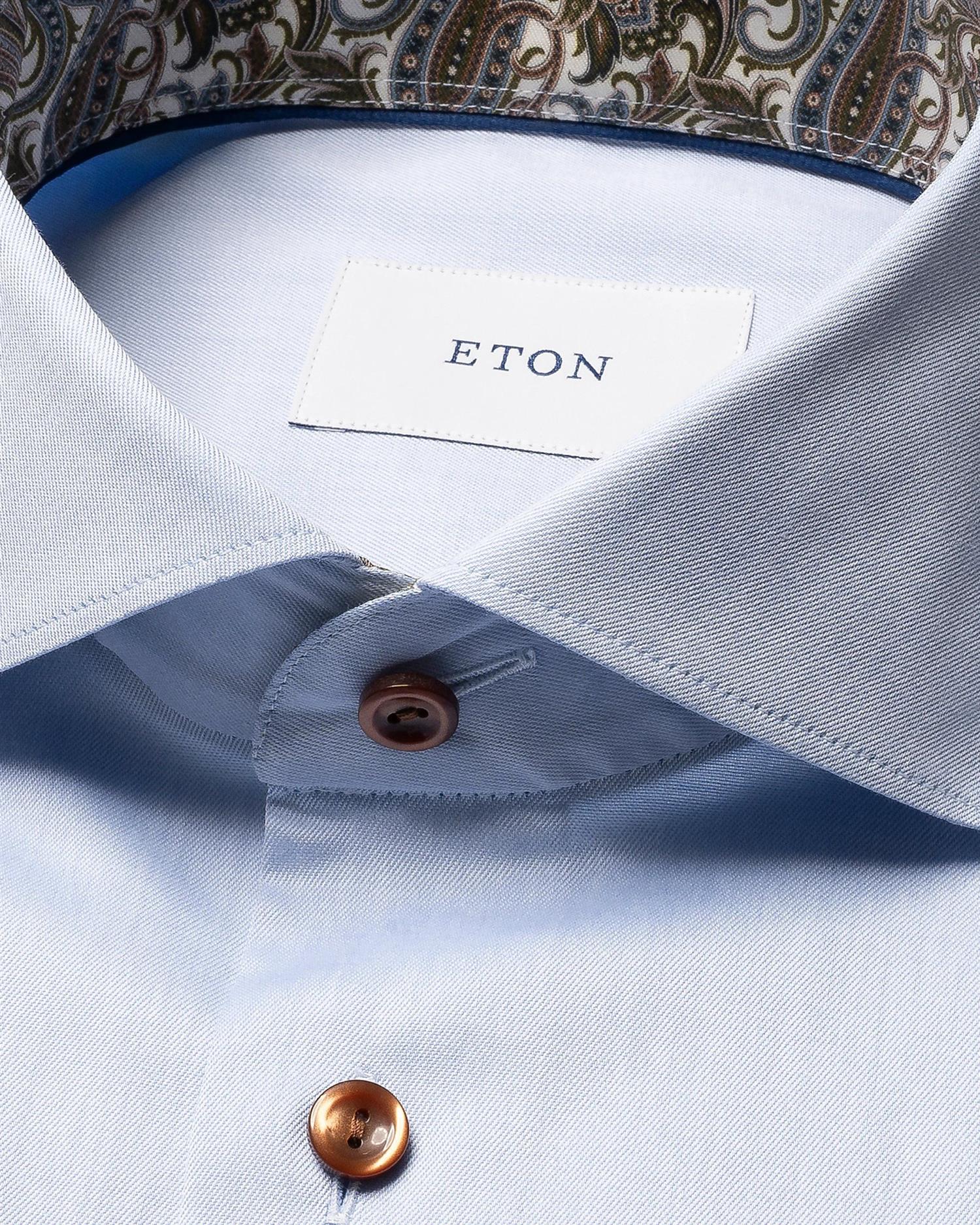 Light blue Paisley Effect Signature Twill Contemporary Shirt